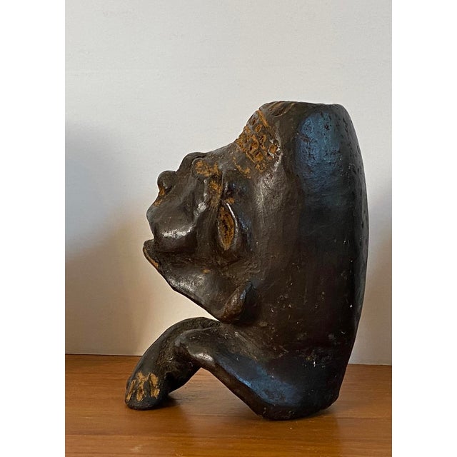 3 Brutalist Clay Figures South American Mexican Pre Columbian Style Black Ware Musical Vintage / Antique For Sale - Image 9 of 17