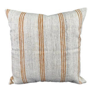 Turkish Hemp Pillow Cushion Natural Beige Rust Pillow Cushion Cover 24x24 For Sale