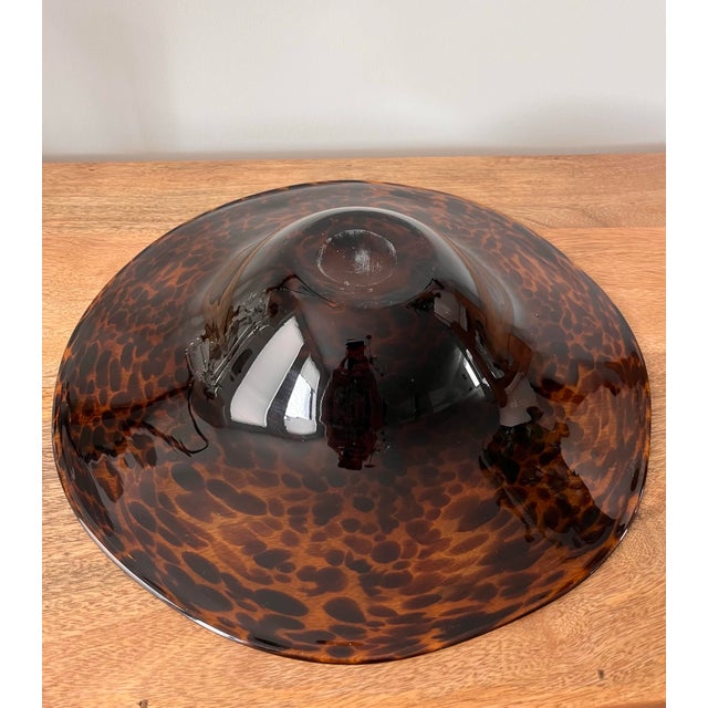 1970s Italian Handblown Murano Tortoiseshell Centerpiece Bowl For Sale - Image 10 of 12