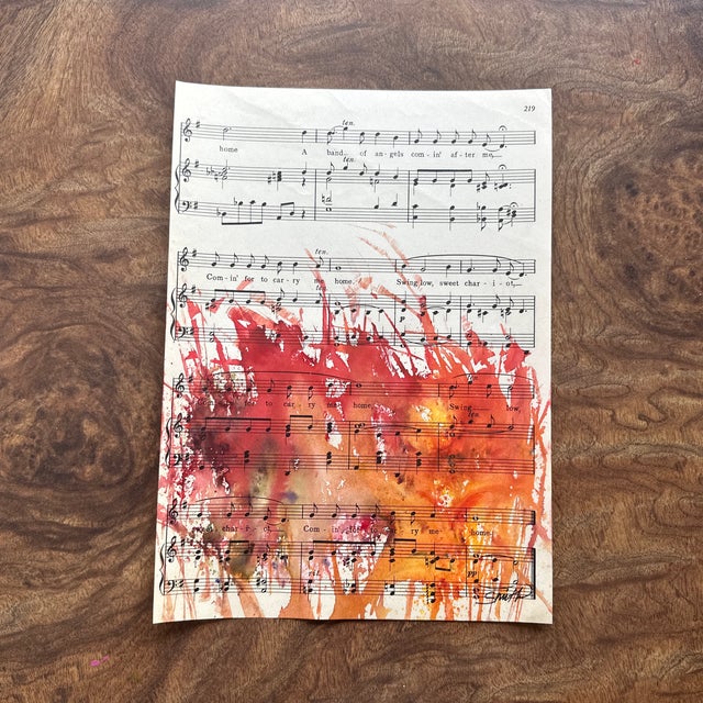 Featuring the beloved spiritual “Swing Low, Sweet Chariot,” this dramatic work blends rich reds, warm oranges, and deep...