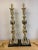 English Mid 20th Century Monumental 'Ace of Diamonds' Brass Candlestick Lamps - a Pair For Sale - Image 3 of 10