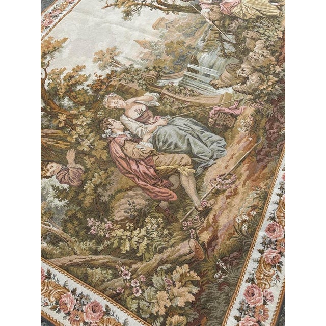 French Aubusson Style Jacquard Tapestry, 1950s For Sale - Image 13 of 18