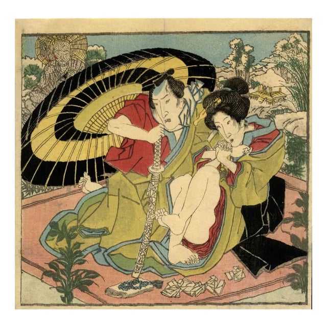 Utagawa Kunisada (Toyokuni III), Shunga, Original Woodcut, 1850s For Sale