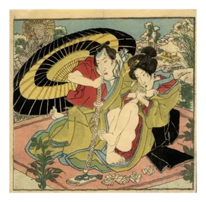 Utagawa Kunisada (Toyokuni III), Shunga, Original Woodcut, 1850s