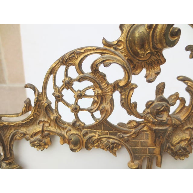 Metal Gilt Brass Double Window Photo Frame Rococo For Sale - Image 7 of 9