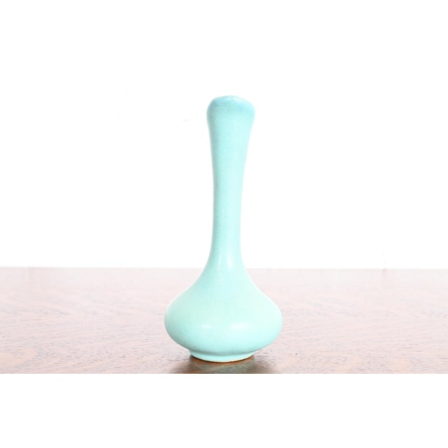 Van Briggle Van Briggle Arts & Crafts Turquoise Glazed Ceramic Bud Vase For Sale - Image 4 of 12