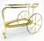 Brass Etched Glass Mid Century Modern Serving Bar Cart Wagon Style Wheels MINT For Sale - Image 12 of 14
