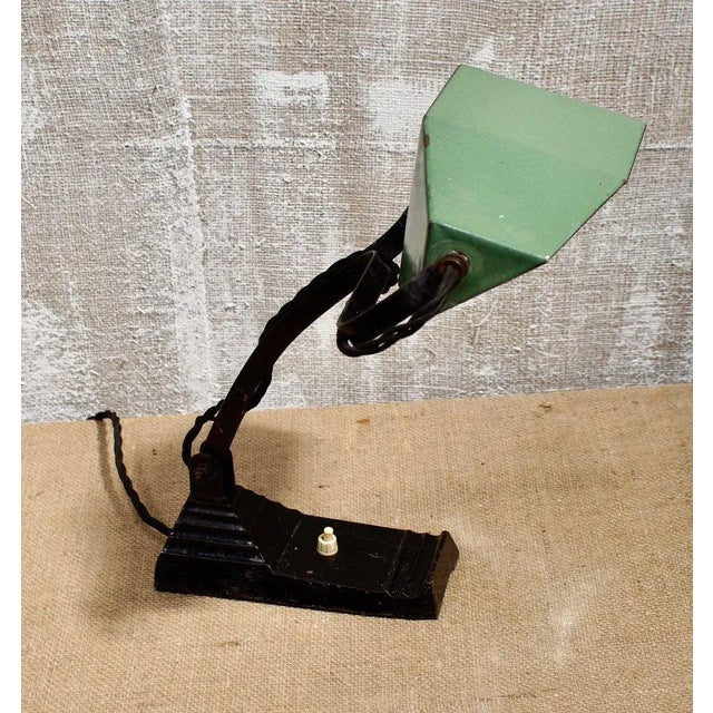 Art Deco French Enamel Table Lamp, 1930s For Sale - Image 3 of 8