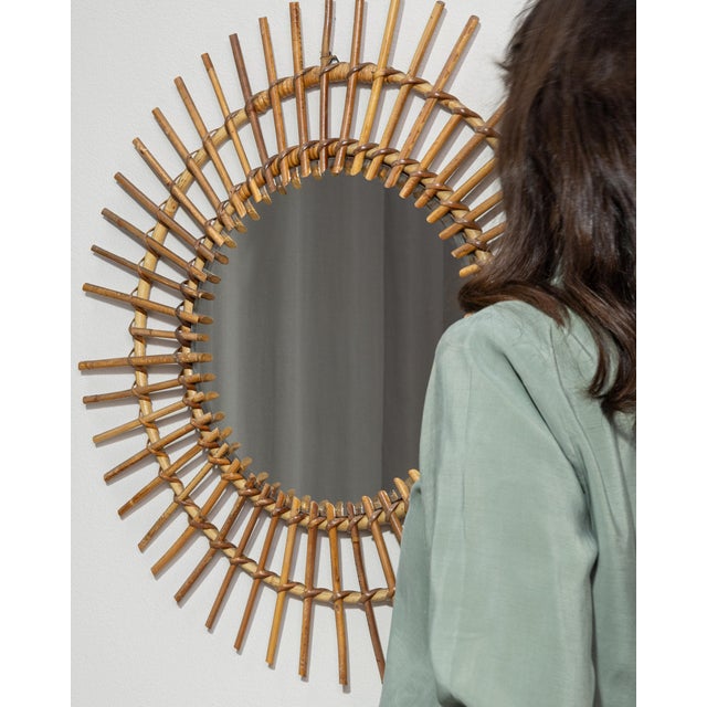 19th Century France Tan Bamboo Mirror For Sale In Greensboro - Image 6 of 10