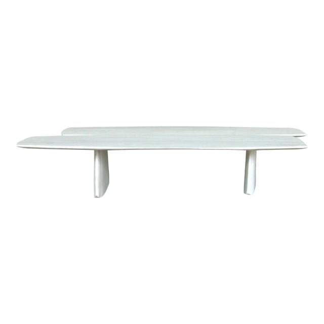 Thomas Pheasant Baker / McGuire White Marble Cocktail Table For Sale
