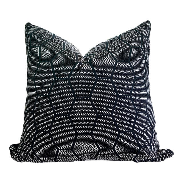 Contemporary Black and White Linen Pillow Chairish