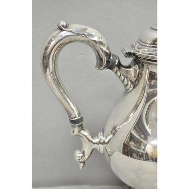 Mid 20th Century Vintage Rogers Bros Remembrance 9802 Victorian Silver Plated Teapot Tea Kettle For Sale - Image 5 of 15