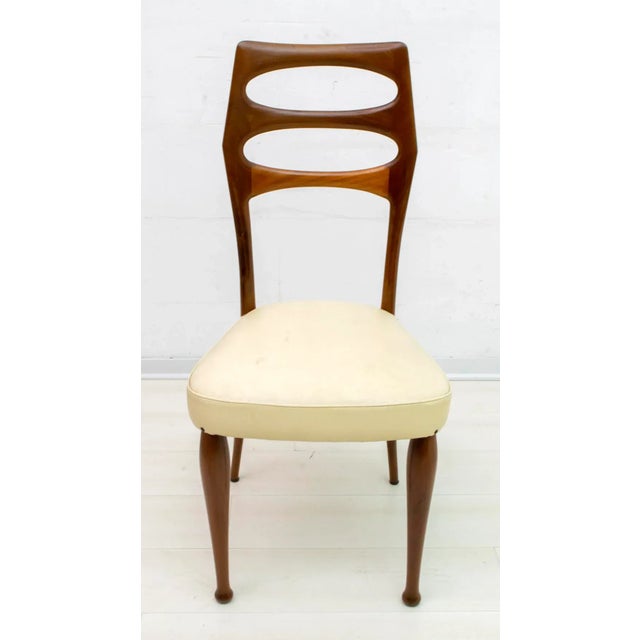 Six dining chairs designed by renowned Italian architect Vittorio Dassi, solid mahogany chairs and original upholstery...