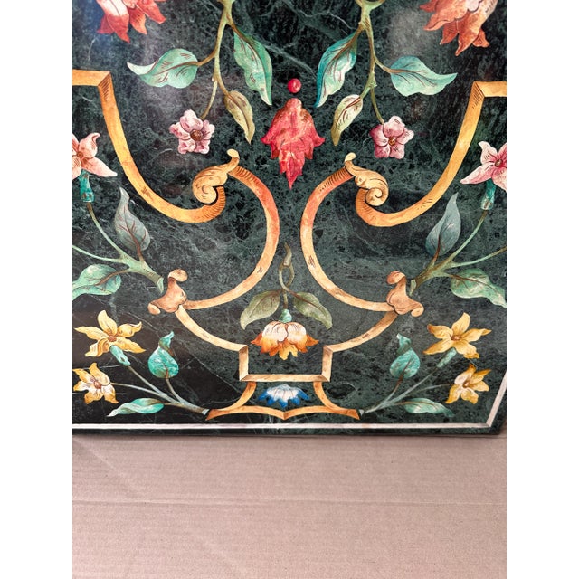 1990s Vintage Pietra Dura Design Coffee Table Top For Sale - Image 4 of 5
