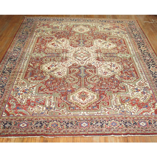 Antique Persian Heriz Rug For Sale In New York - Image 6 of 18