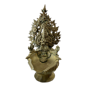 Rare 19th Nepalese Bronze Ritual Vessel W/Dieties