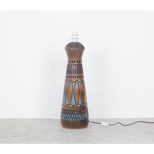 1960s Vintage Ceramic Floor Lamp by M. Zawadzki for Tilgmans Sweden, 1965 For Sale - Image 5 of 17