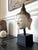 Wood Large Extraordinary Antique Burmese Marble Buddha Head Display Stand For Sale - Image 7 of 16