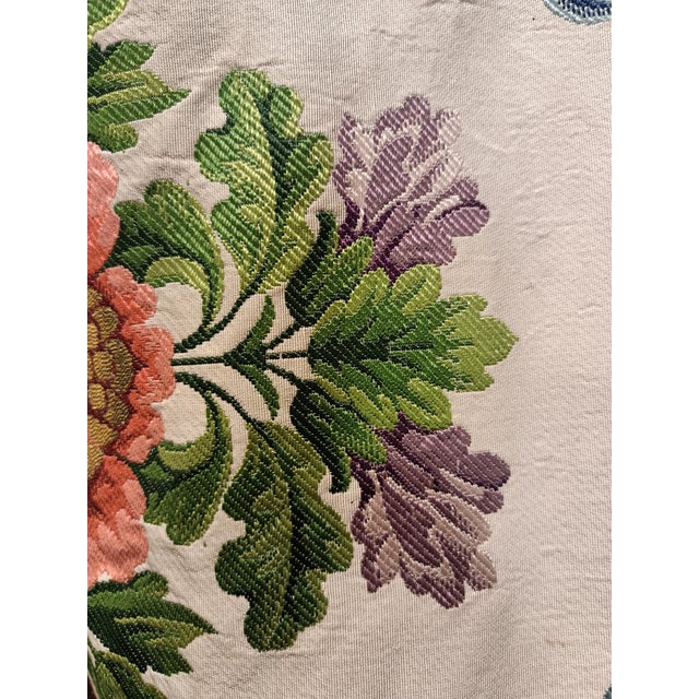 Pink Lyon Rare Run of Silk Taffeta Lampas Silk and Gold Embroider For Sale - Image 8 of 12
