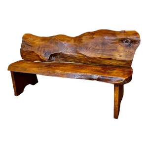 Artisan Crafted Organic Modern Vintage Live Edge Pine Bench