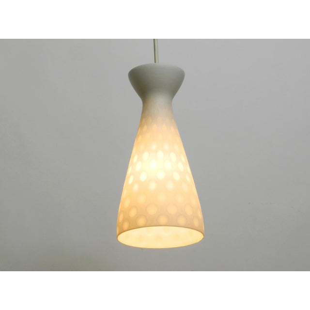 Mid-Century Glass Diabolo Pendant Lamp by Aloys Gangkofner for Peill & Putzler, 1950s For Sale - Image 4 of 11