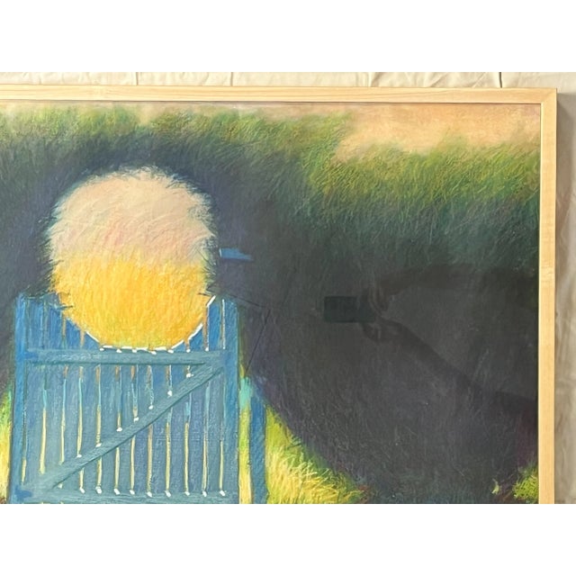 Contemporary Large Original Pastel on Paper 'Garden Gate' From the Bonfoey Gallery, Ohio For Sale - Image 3 of 12