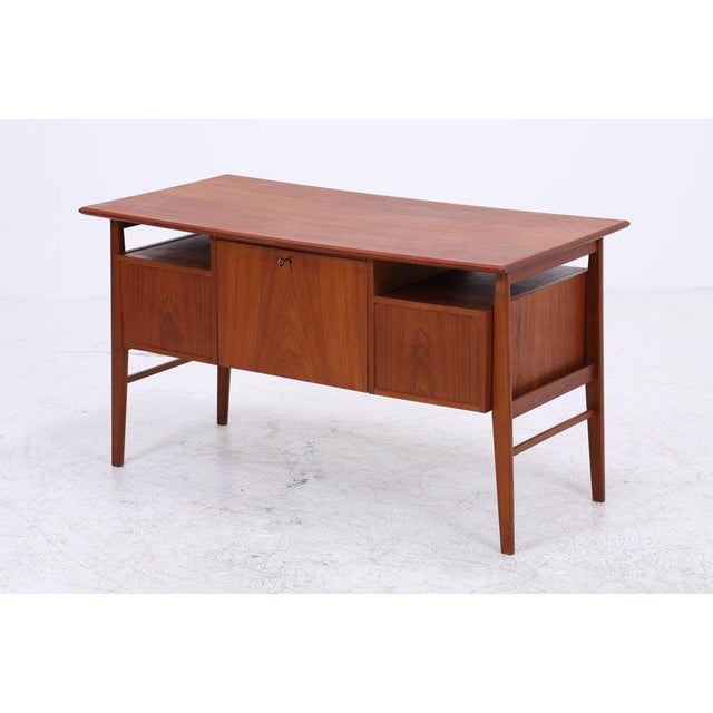 Wood Vintage Teak Desk by Gunner Nielsen for Tibergaard, 1960s For Sale - Image 7 of 18