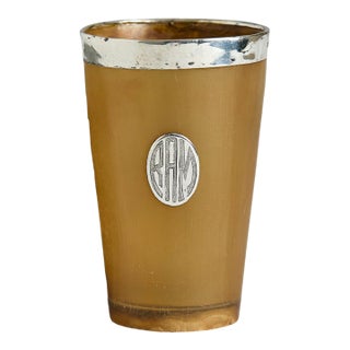 Late 19th Century Victorian Horn Sterling Silver Chalice/Cup For Sale