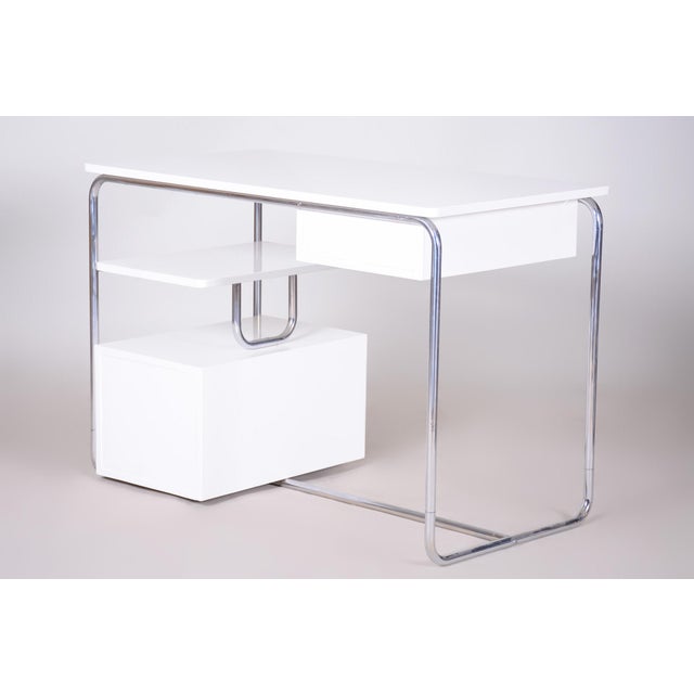 Metal Bauhaus Writing Desk in Chrome, Steel and Wood, Germany, 1930s For Sale - Image 7 of 14