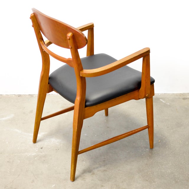 Lane “Copenhagen” Set of 5 Walnut Dining Chairs For Sale - Image 13 of 16