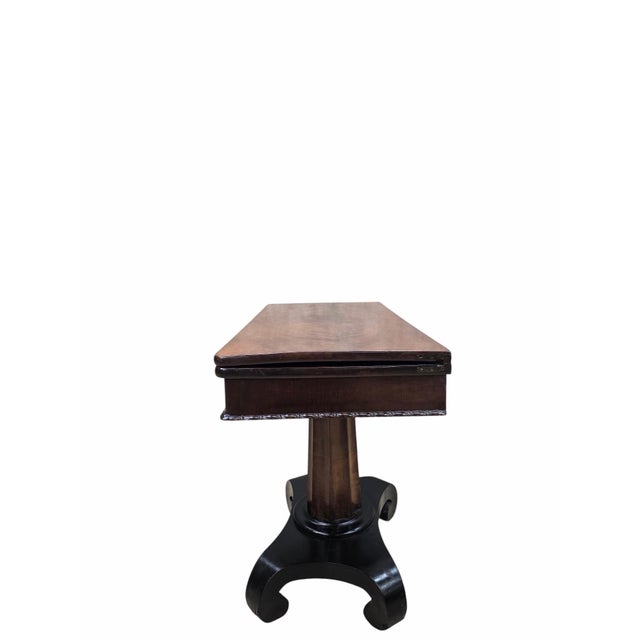 Mid 19th Century Antique American Empire Flame Mahogany Flip-Top Game Table For Sale - Image 5 of 10