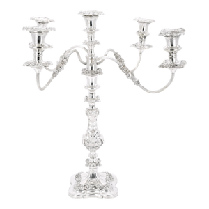 Large 19th Century English Sheffield Silver-Plated Five-Light Convertible Candel