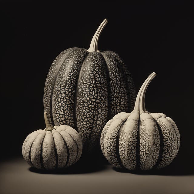 Contemporary Black & White Botanical Pumpkins No. 3 — Fine Art Photograph Print | Unframed For Sale - Image 3 of 4