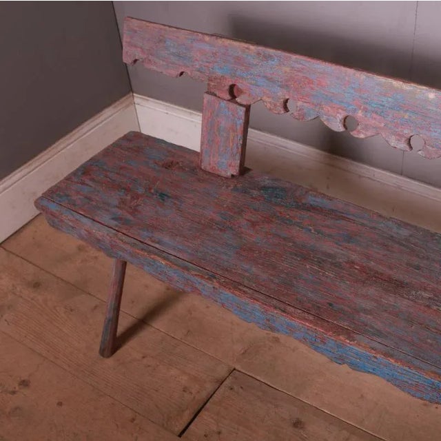Austrian Painted Bench For Sale - Image 4 of 8