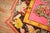 Zabihi Collection Bright Pink Antique Worn Flamingo Pictorial Khotan Rug - 5'10" x 10' For Sale - Image 4 of 12