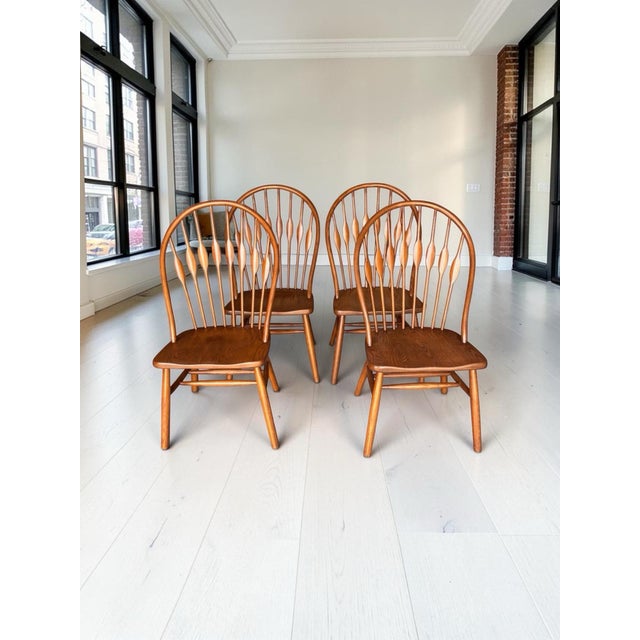 1980s F. W. Lombard - Hans Wegner Design Solid Ash Wood Peacock Dining Chairs For Sale In Houston - Image 6 of 12