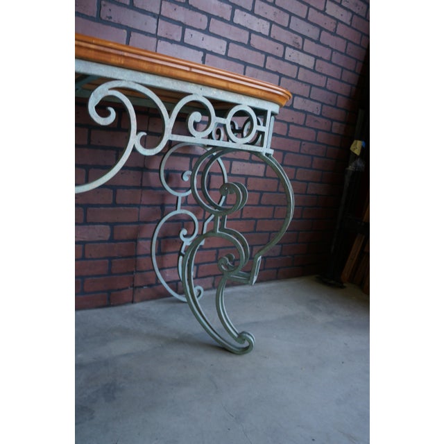 1990s Ethan Allen Hand Forged Iron Console Table & Mirror - Set of 2 For Sale - Image 6 of 9