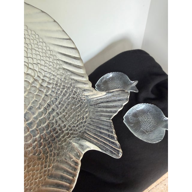 1980s Vintage Glass Fish Appetizer Plates - Set of 4 For Sale - Image 5 of 5