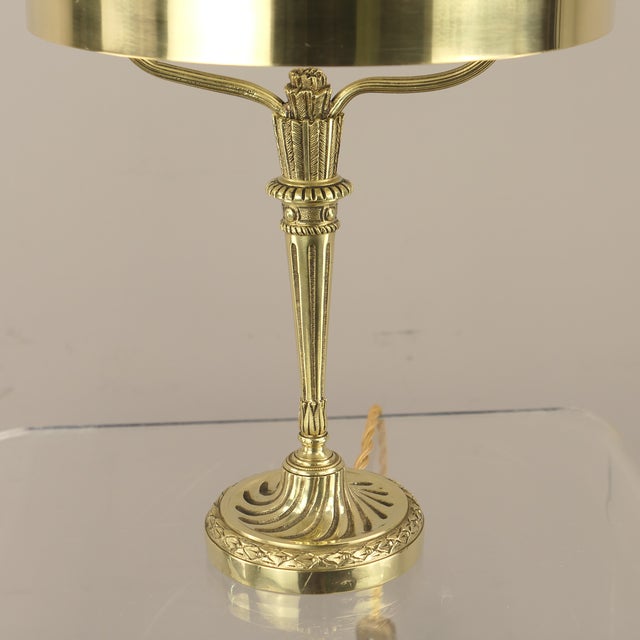 Ladys Desk Lamp in Brass and Glass, France, 1910s For Sale - Image 9 of 18
