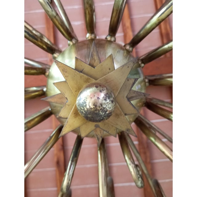 Brass 16-Light Chandelier with Colored Metal Lamp Holder, 1950s For Sale - Image 17 of 18