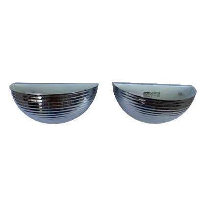 1984 Modern Chrome Ribbed Wall Sconces by Boyd Lighting For Sale