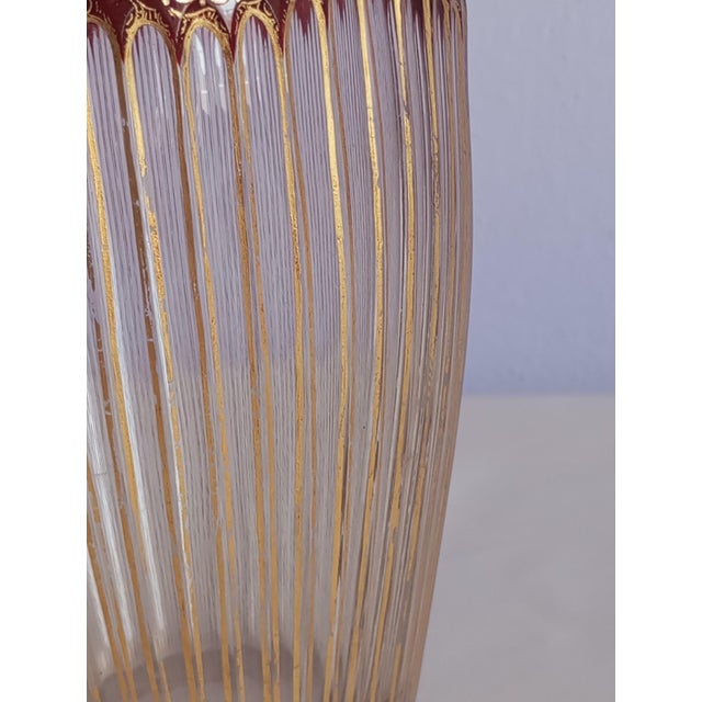 Gold Bohemian Cut Glass Vase, 1920s For Sale - Image 8 of 18