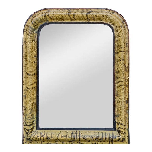 French Louis-Philippe Mirror with Faux Tortoiseshell Painted Frame, circa 1850 For Sale