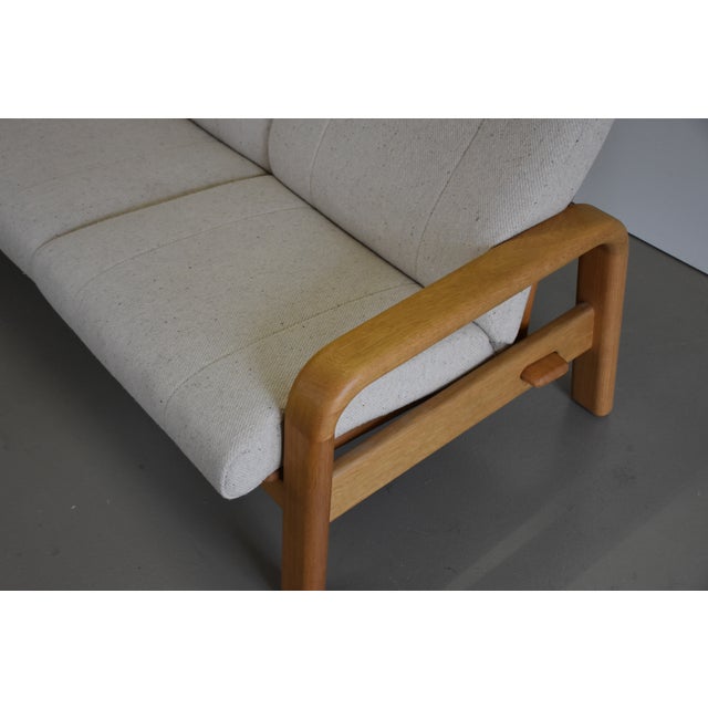 Mid-Century Danish Highback Sofa with Ash Frame and Wool Fabric, 1970s For Sale - Image 5 of 7