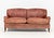 George Smith Two-Seat Red Leather Upholstered Club Sofa. 34" H x 74" W x 45" D; seat 20" H. Provenance: From a Forest...