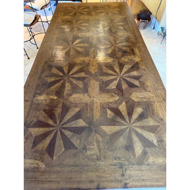 Tuscan Marquetry Solid Wood Dining Table For Sale - Image 3 of 3