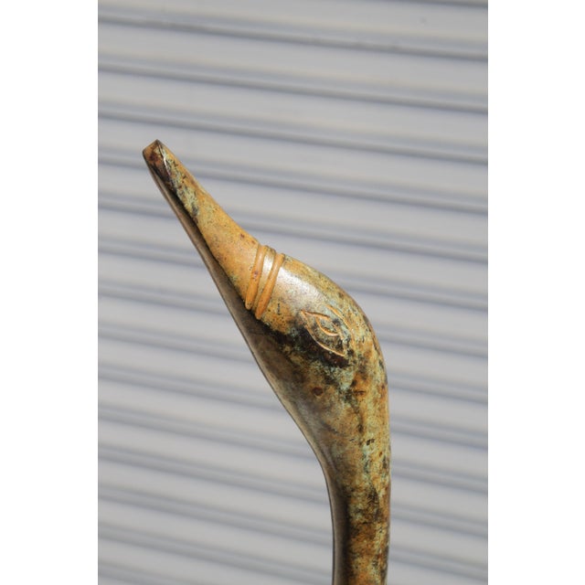 Late 20th Century Hollywood Regency Style Bronze Swan Sculpture For Sale - Image 10 of 12
