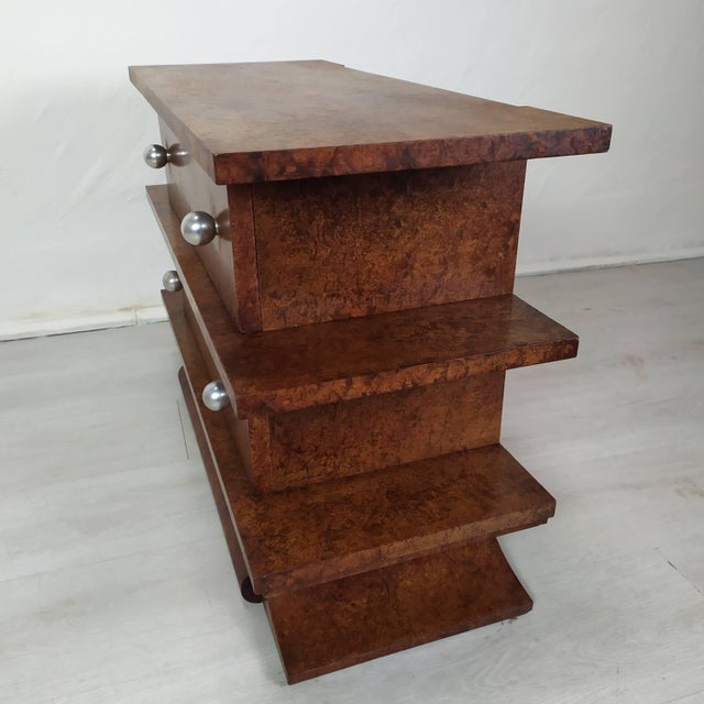 Tan Walnut Console Table, 1920s For Sale - Image 18 of 18