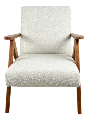 Vintage Ivory White Boucle Model B-310 Armchair, 1970s