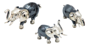 Nickel Silver Elephants, Set of 3